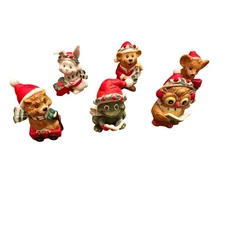 Set of 6 vintage enesco animals Suzy’s zoo Christmas Carolers