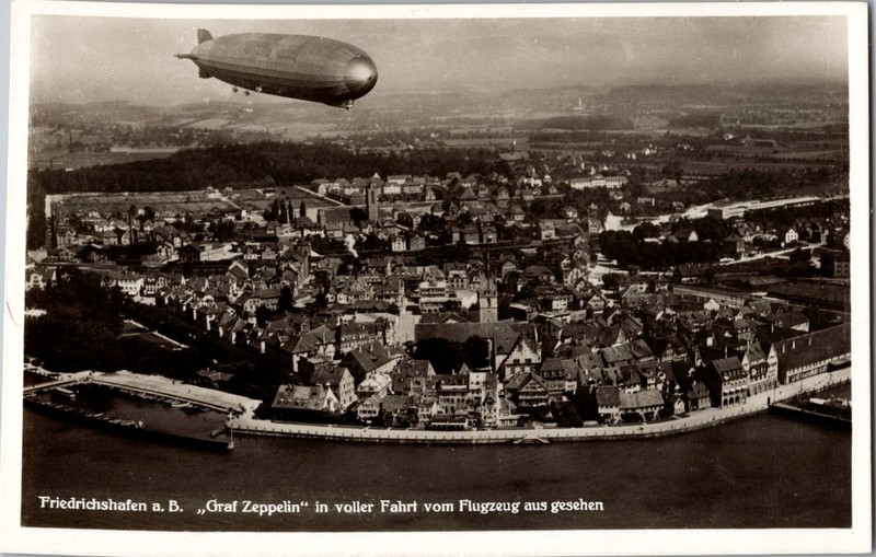 Mint Germany RPPC Picture Postcard Graf Zeppelin  LZ 127 in Friedrichshafen