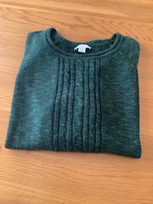 Womens size 2x pullover sweater CJ Banks color green with flecks long sleeves