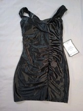 Crystal Doll Dress Womens Juniors 5 Black Ruched Bodycon Cocktail Lined