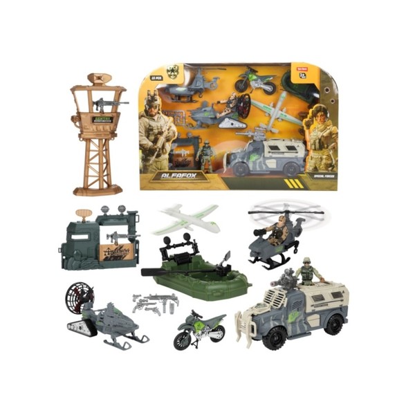 Alfafox MilitäR Spielset Xl Fahrzeuge Set Mit Figuren ZubehöR Toi Toys Kinder-image