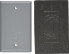 TayMac BC100S Weatherproof Metallic Device Cover, Blank, Single Gang, Gray