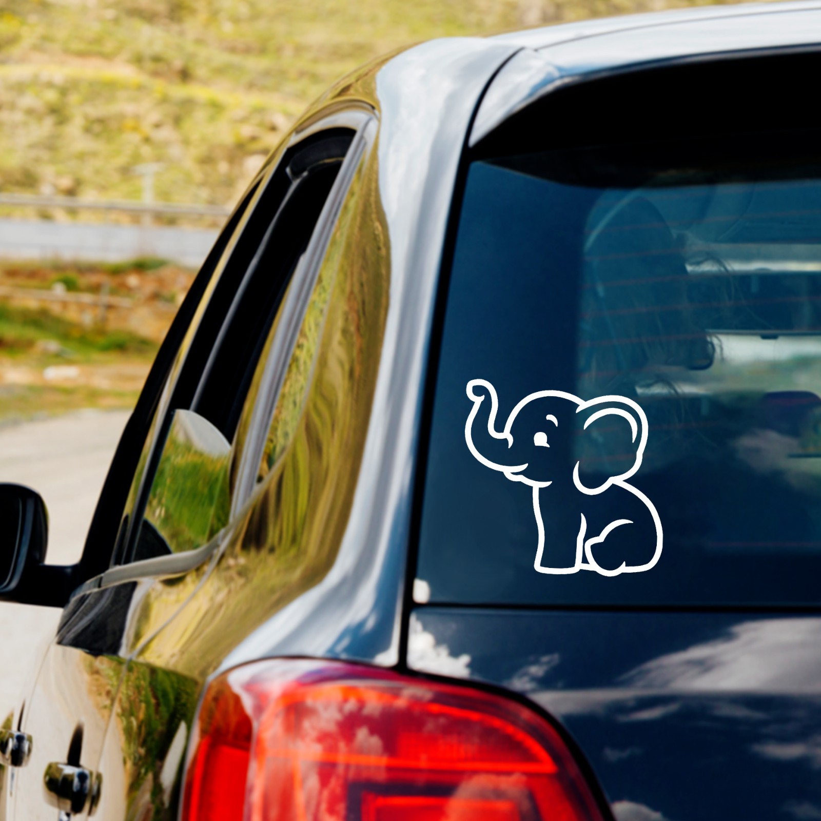 Baby Elephant Outline Vinyl Decal Sticker Car Truck Window L