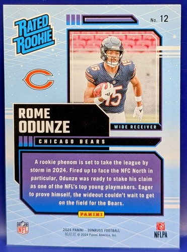 2024 Donruss NFL ROME ODUNZE Rated Rookie Retro - Picture 2 of 2
