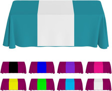 Custom Table Runner with Logo Photo Text for Wedding Trade Show Decor