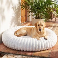 Donut Dog Bed for Large Dogs - Pet Bed with Removable Cover, Self-Heating Win...