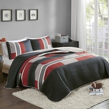 Comfort Spaces CS14-0864 3 Piece Quilt Coverlet Bedspread All Season Lightwe...
