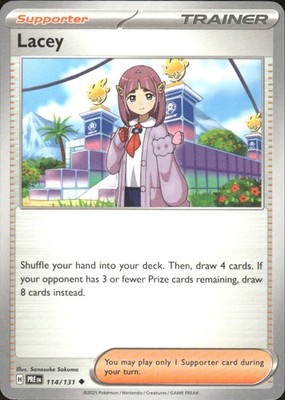 Lacey 114/131 Uncommon Prismatic Evolutions Pokemon Near Mint