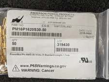 New, Anderson Power Products, PM16P1620S30-50, CONT PIN 16-20AWG STD 7.7MM-10pcs