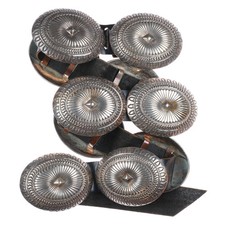 37" Heavy Vintage Navajo deep stamped sterling silver large concho belt