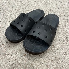 Crocs Classic Slide Sandals Black Sz Women's 9 Men's 7 Comfort Casual