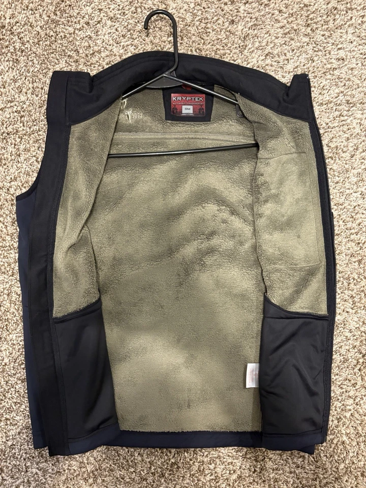 KRYPTEK Cadog Vest, Black With Green Fleece, Size Small - Image 3 of 4