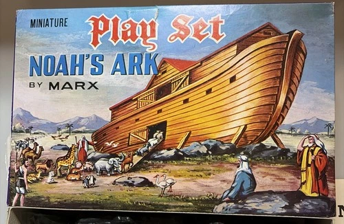 NEW Vintage 1960's Marx Mini Noahs Ark Play Set Original Complete Sealed NEW