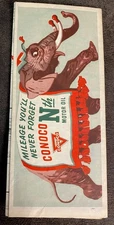 Vintage 1940s Conoco Oil Co. Mileage Merchant Travel Nebraska Road Map VG+