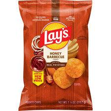 NEW LAY'S HONEY BARBECUE FLAVORED POTATO CHIPS 7.75 OZ BAG