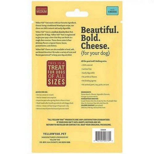 Yum with Cheese Medium Density Chew 4.5 Oz By Yellow Yak