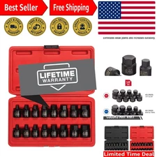 Sunex 3646 Low Profile 16-Piece Impact Hex Driver Set - SAE & Metric Precision