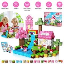 100 Teile Magnetische Bausteine Magnetblöcke für Kinder Magnetspielzeug Set DHL