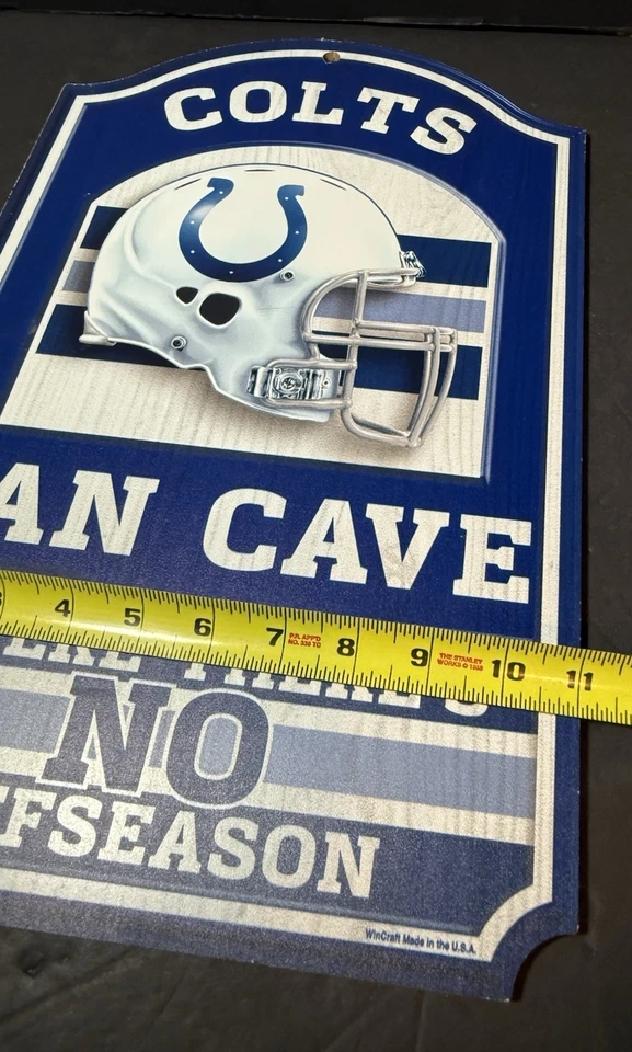 Letrero de madera WinCraft NFL Indianapolis Colts fútbol americano fan cueva hombre decoración cueva Foto 4 de 4