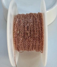1.5mm x 1.2mm Flat Cable Chain Rose Gold Filled 14K by foot (P4429)
