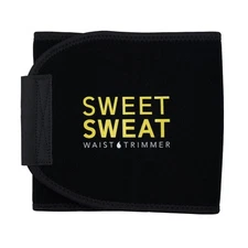 Sweet Sweat Waist Trimmer Band (Women & Men) Trainer Belt - Black Yellow Size S