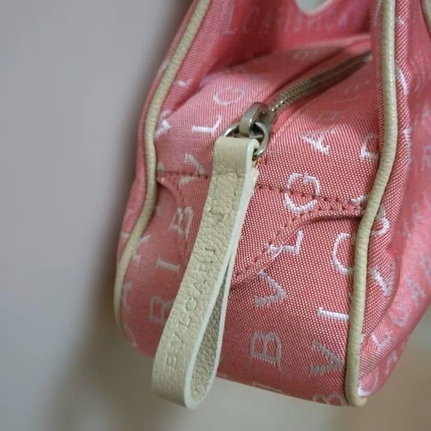Bvlgari Bolso de Hombro Bolso de Mano Lona Cuero Rosa Para Mujer de Japón Foto 3 de 4