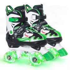 Nattork Kids Adjustable Light-Up Roller Skates for Girls  Boys