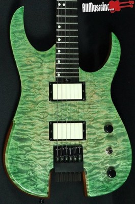 Hufschmid Atys Headless Quilted Maple Green Electric Guitar w/ Gig Bag