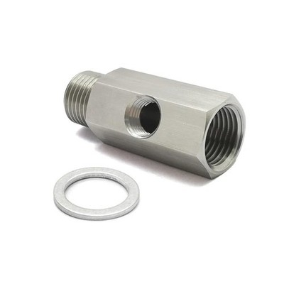 Oil Pressure Sensor Tee M10x1.0 to M10x1.0 Adapter Side Holes 1/8NPT Female Turb