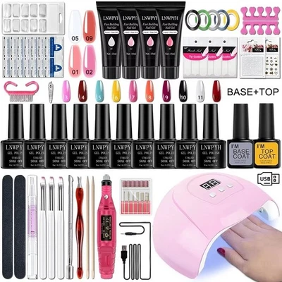 BRANDED Gel Nail Polish Kit with LED UV Nail Lamp Gel Nail Starter Kit Christmas Gifts