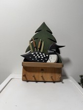 Folk Art Hand Carved Loon Key Holder