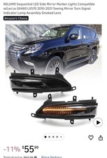 Sequential LED Side Mirror Marker Lights Compatible w/Lex' GX460 LX570 2010-2...