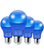 EDISHINE 4-Pack Blue Light Bulb, 9W A19 LED Led Light Bulb,Christmas Decoration