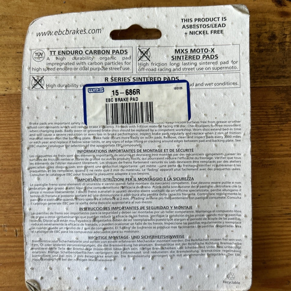 EBC R Series Sintered Brake Pads Fits Kawasaki Mule Pro-FX/FXT/DXT - Image 2 of 2