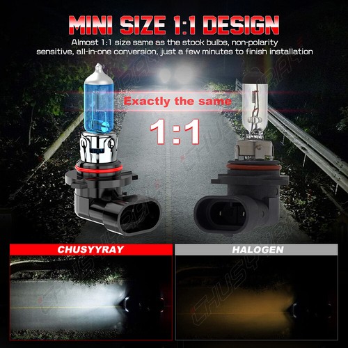 4x 9005 9006 Halogen Combo Headlight Bulbs High Low Beam Kit Extremely White - Picture 2 of 11