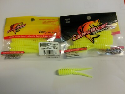 crappie magnet fishing lures Chartreuse Paired up with the Eyehole Hammer Head jig heads this combo shows up 30% better on forward facing sonar. Leland Crappie Magnet White/Blue Silver/Flake