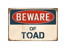 Beware Of Toad 8" x 12" Vintage Aluminum Retro Metal Sign VS416