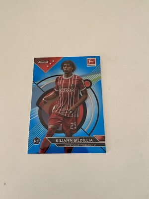 2022-23 Topps Finest Bundesliga #63 Kiliann Sildillia RC Freiburg Blue Wave /150
