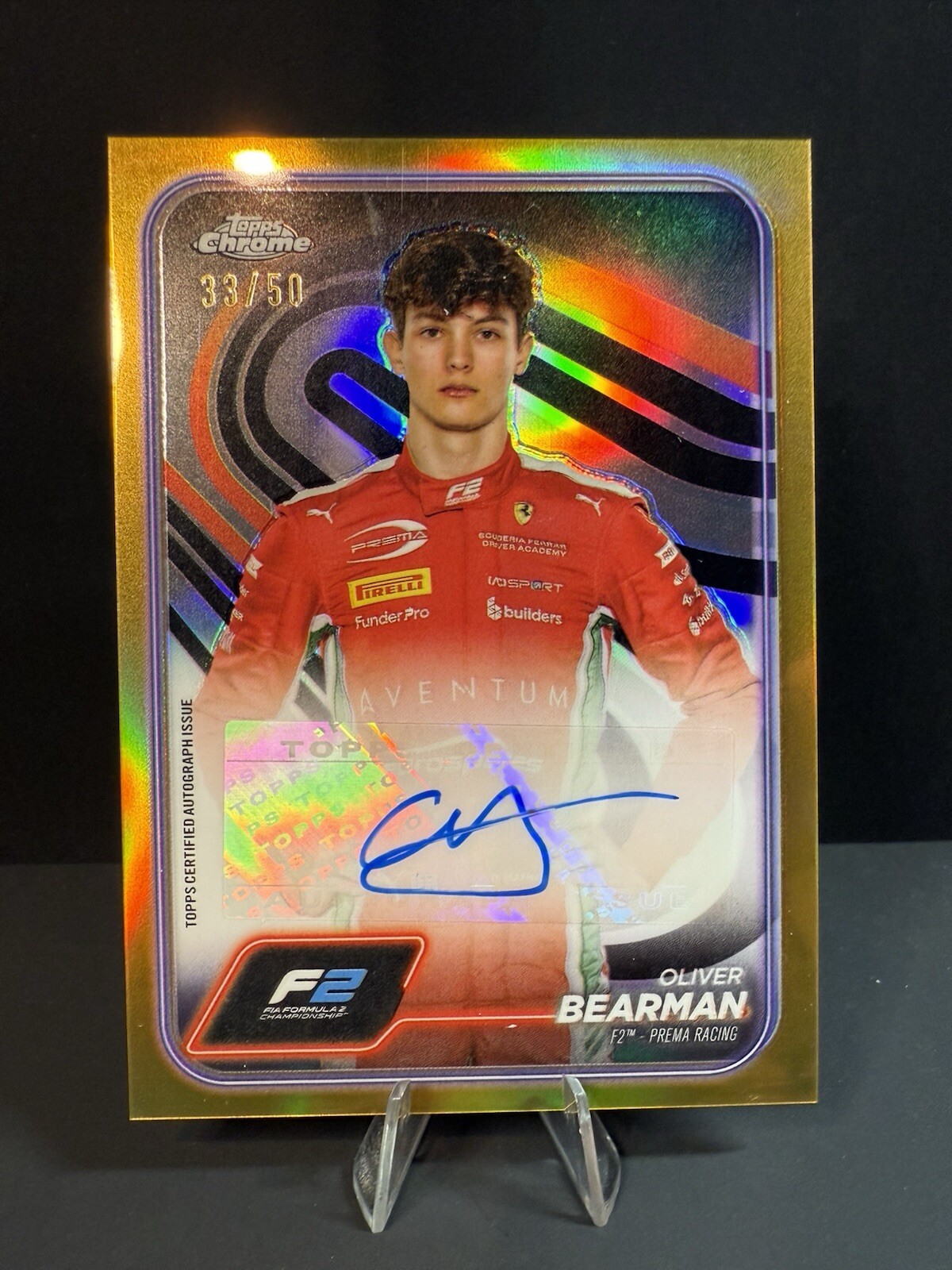 2024 Topps Chrome F1 Oliver Bearman Gold Auto /50