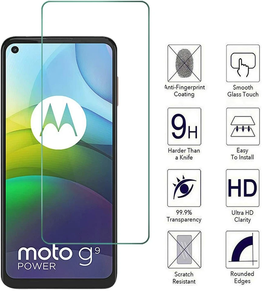 2x Genuine TEMPERED GLASS Screen Protectors Cover for Motorola Moto G9 Power - Image 4 of 4