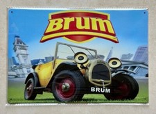 BRUM VINTAGE CAR 1980'S CHILDRENS TV SERIES METAL SIGN MAN CAVE 20 x 30cm