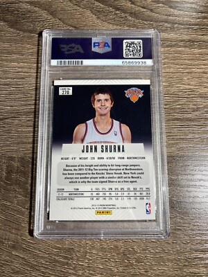 2012-13 Prizm John Shurna Silver Prizm Rookie Card RC #270 PSA 9