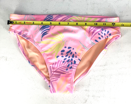 Wonder Nation Girl L (10-12) Pink Tropical Print 2-Piece Flounce Bikini Swimsuit - Picture 5 of 9