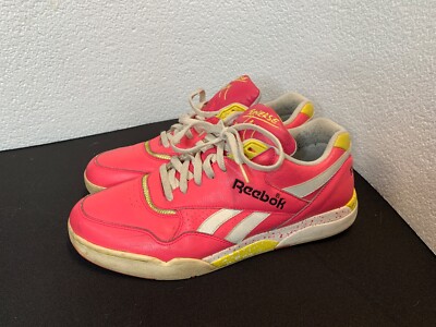 Vintage Reebok Reverse Jam Low Hexalite Mens Sneaker Shoe Size 11  Pink/Yellow