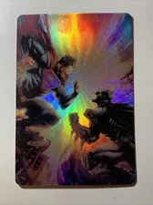 Superman Vs Batman Fight Goddess Anime Doujin Art Card ACG Rare Super Hero Comic