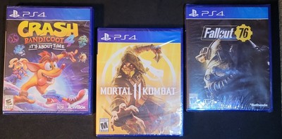 Playstation 4 PS4 Games. Crash Bandicoot 4, Mortal II Kombat, Fallout 76, Lot #3