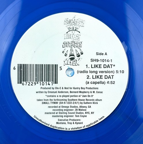 Suthern Klick - Like Dat- 12” Rare Unplayed Blue Vinyl Shrink On - NM - Picture 5 of 8