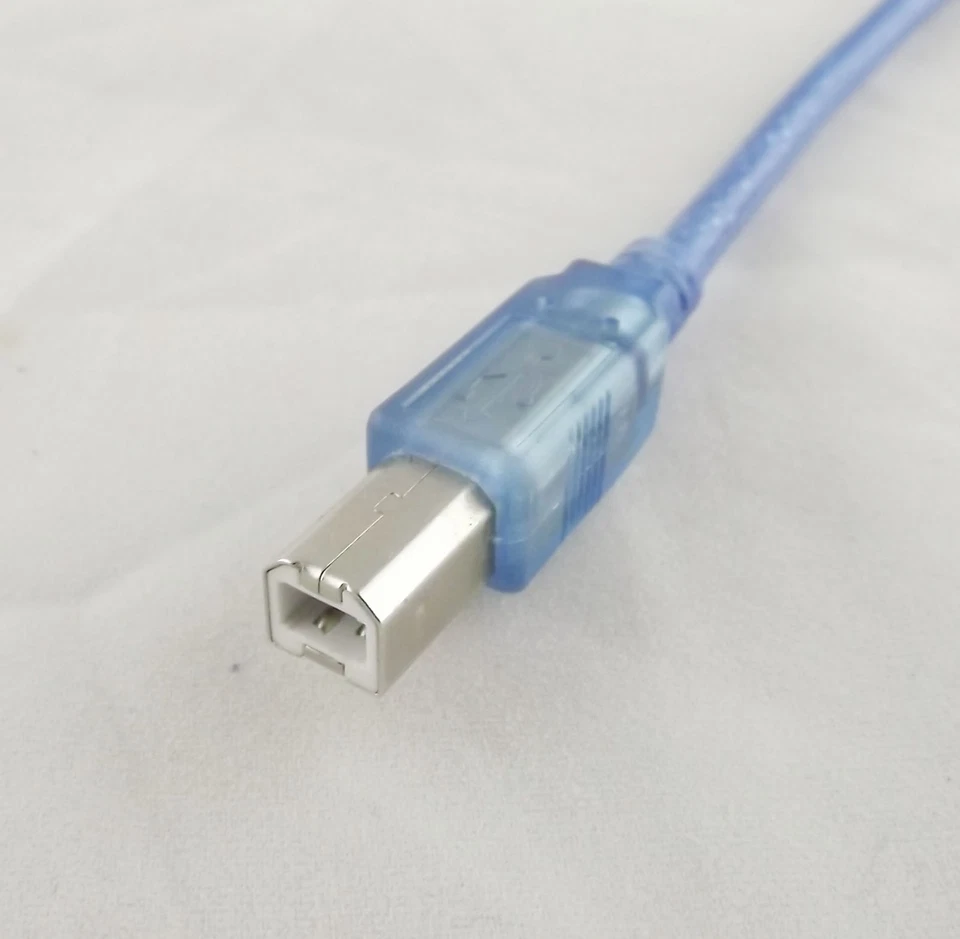 10pcs USB 2.0 Printer Scanner Cable A Male To B Male Data Transfer Cord Blue 1ft - Image 4 of 4