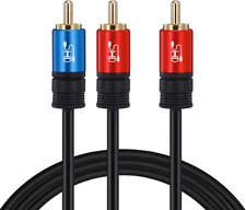RCA to 2RCA Subwoofer Cable Audio Cable 2RCA to 1RCA Bi-Directional RCA Y Adapte