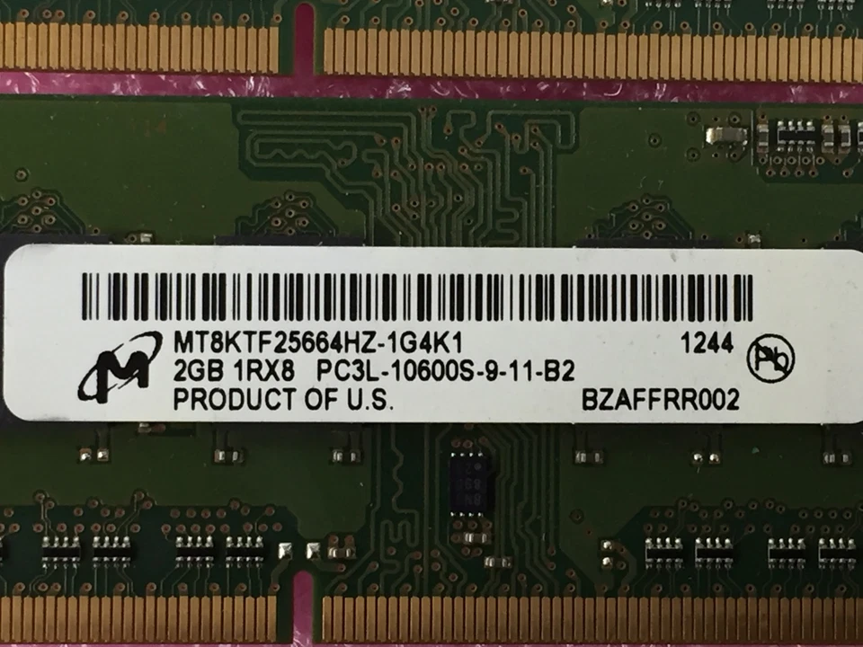 4GB Kit (2x 2GB) PC3L-10600S-9-11-B2 Micron MT8KTF25664HZ-1G4K1 - Image 4 of 4